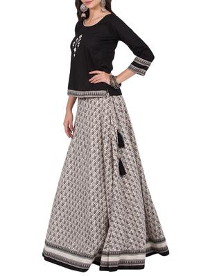 Printed flared skirt with printed top set - 15485500 - Standard Image - 2
