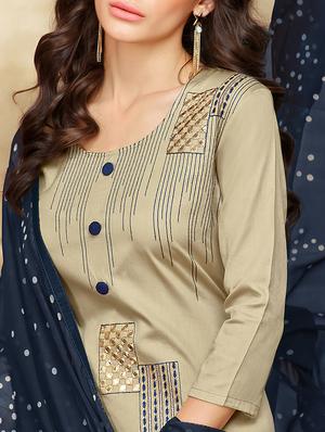 Embroidered unstitched churidaar suit - 15485861 - Standard Image - 2