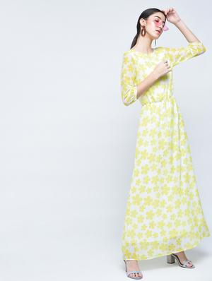round neck printed maxi dress - 15486019 - Standard Image - 2