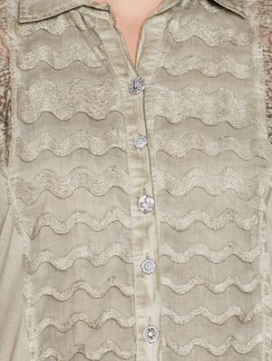 sheer paneled embroidered tunic - 15486154 - Standard Image - 5