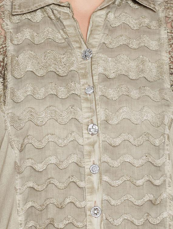 sheer paneled embroidered tunic - 15486154 - Zoom Image - 5