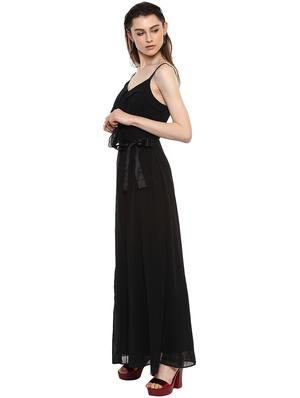 bow detail pleat paneled maxi dress - 15486336 - Standard Image - 2