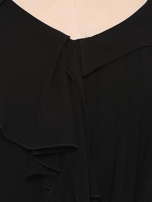 bow detail pleat paneled maxi dress - 15486336 - Standard Image - 5