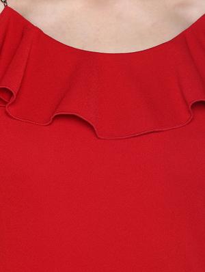 chain strapped ruffle detailed bodycon dress - 15486344 - Standard Image - 5