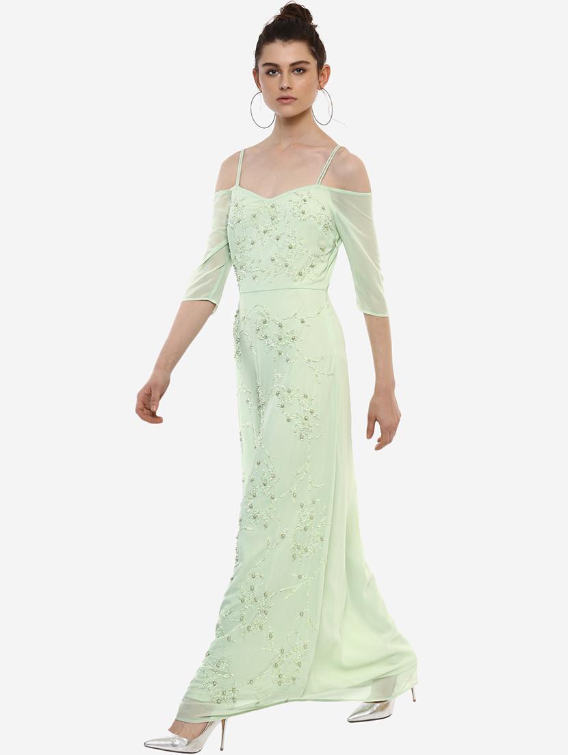 mint green embellished maxi dress - 15486354 - Zoom Image - 2