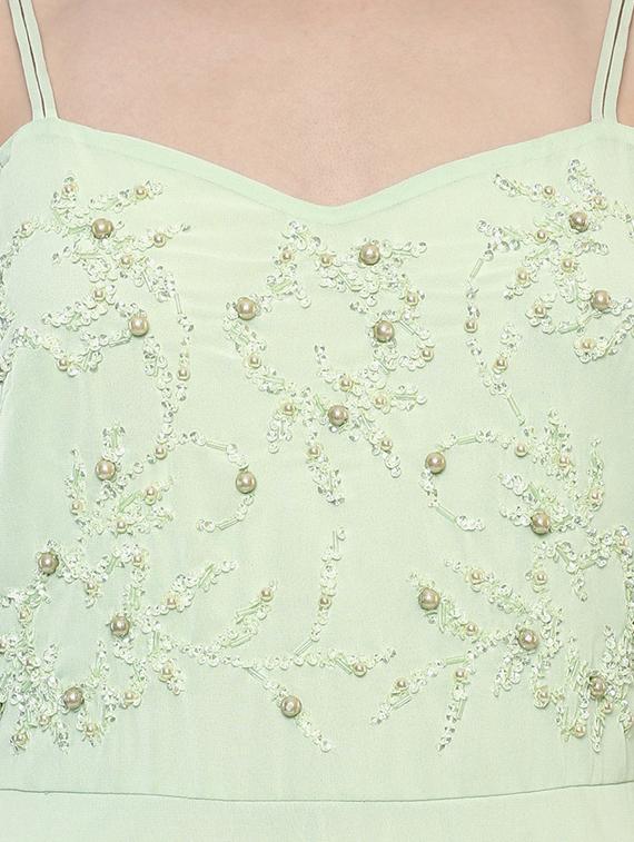 mint green embellished maxi dress - 15486354 - Zoom Image - 5
