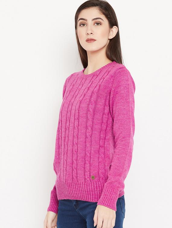 cable knit woolen pullover - 15486629 - Zoom Image - 2