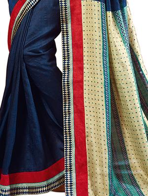 geometrical printed saree with blouse - 15490055 - Standard Image - 2