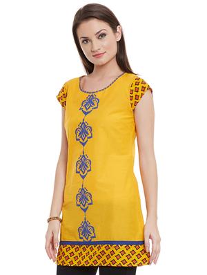 A-line block print kurti - 15490685 - Standard Image - 2