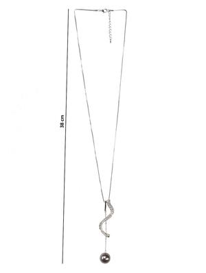 silver tone long necklace - 15490928 - Standard Image - 5