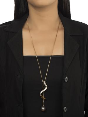 gold tone long necklace - 15490931 - Standard Image - 2