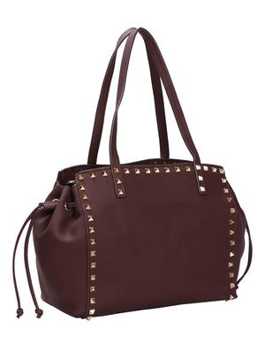 maroon leatherette (pu) regular handbag - 15491065 - Standard Image - 2