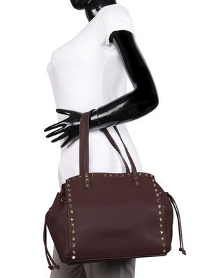 maroon leatherette (pu) regular handbag - 15491065 - Standard Image - 5