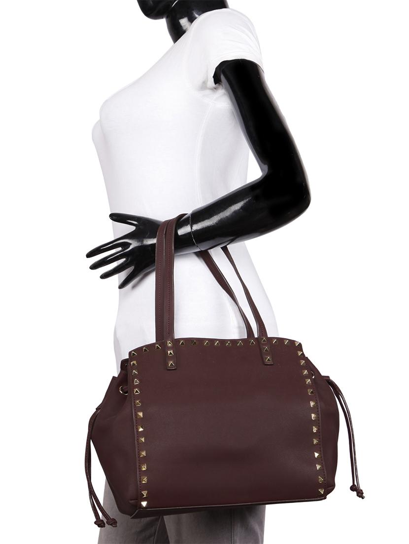 maroon leatherette (pu) regular handbag - 15491065 - Zoom Image - 5