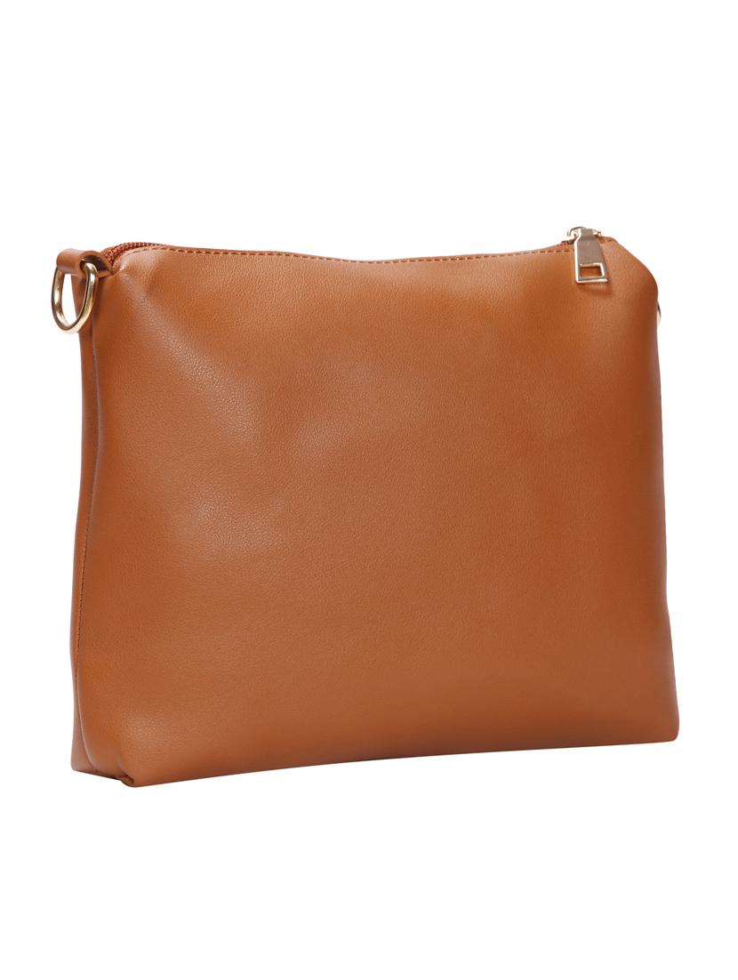 tan leatherette (pu) regular sling bag - 15491128 - Zoom Image - 2