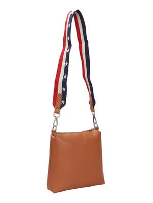 tan leatherette (pu) regular sling bag - 15491165 - Standard Image - 2