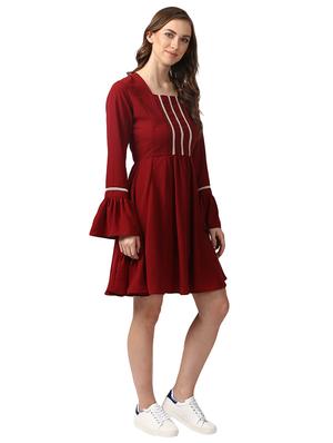 bell sleeved lace detailed dress - 15491836 - Standard Image - 2