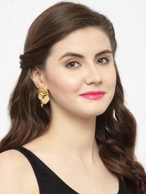 pink gold tone stone earrings - 15492279 - Standard Image - 2