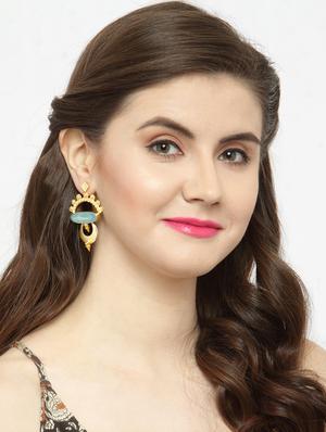 blue gold tone stone earrings - 15492281 - Standard Image - 2