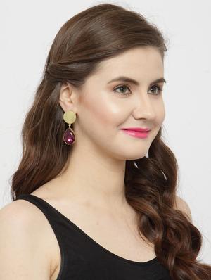 purple gold tone stone earrings - 15492298 - Standard Image - 2