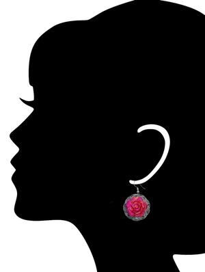 Pink Silver Tone Earrings - 15492437 - Standard Image - 2
