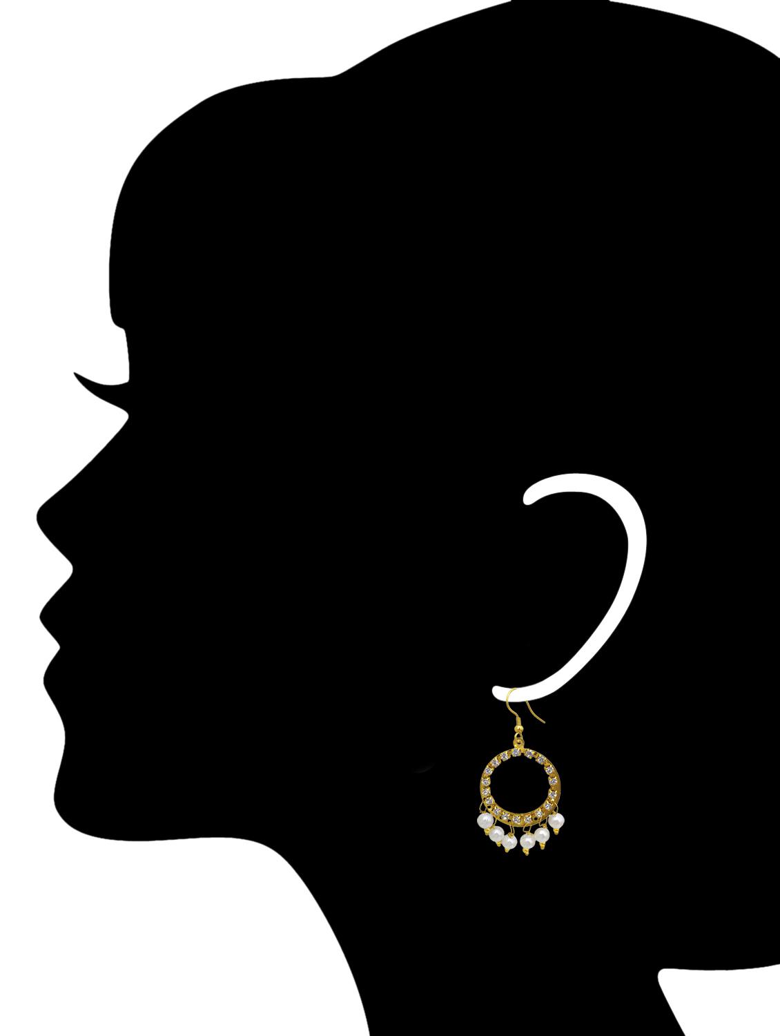 White Gold Tone Stone Earrings - 15492485 - Zoom Image - 2