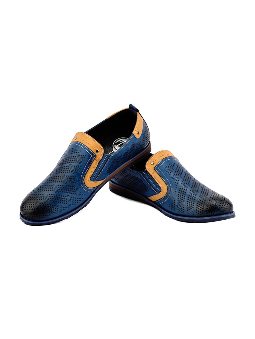 navy Leather casual slip ons - 15492819 - Zoom Image - 2