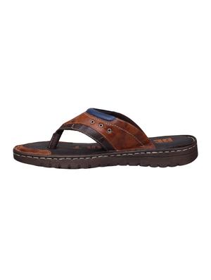 tan Leather toe separator flip flops - 15492892 - Standard Image - 2