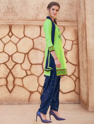 Embroidered unstitched salwar suit - 15493216 - Standard Image - 2