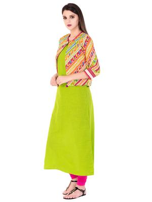 a-line kurta with jacket - 15493407 - Standard Image - 2
