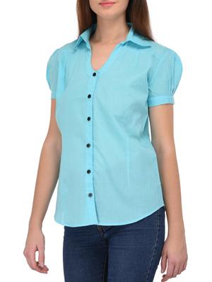 puff sleeved solid shirt - 15493444 - Standard Image - 2