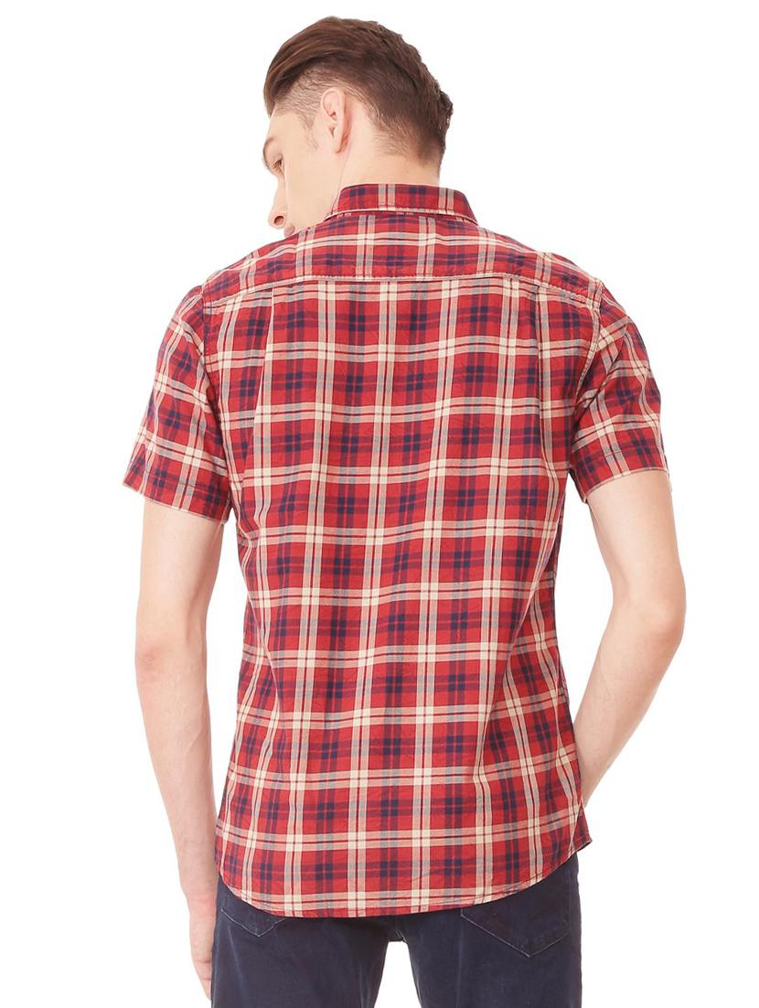 red cotton casual shirt - 15493487 - Zoom Image - 2