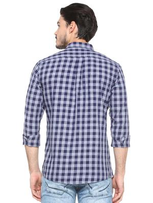 blue cotton casual shirt - 15493491 - Standard Image - 2