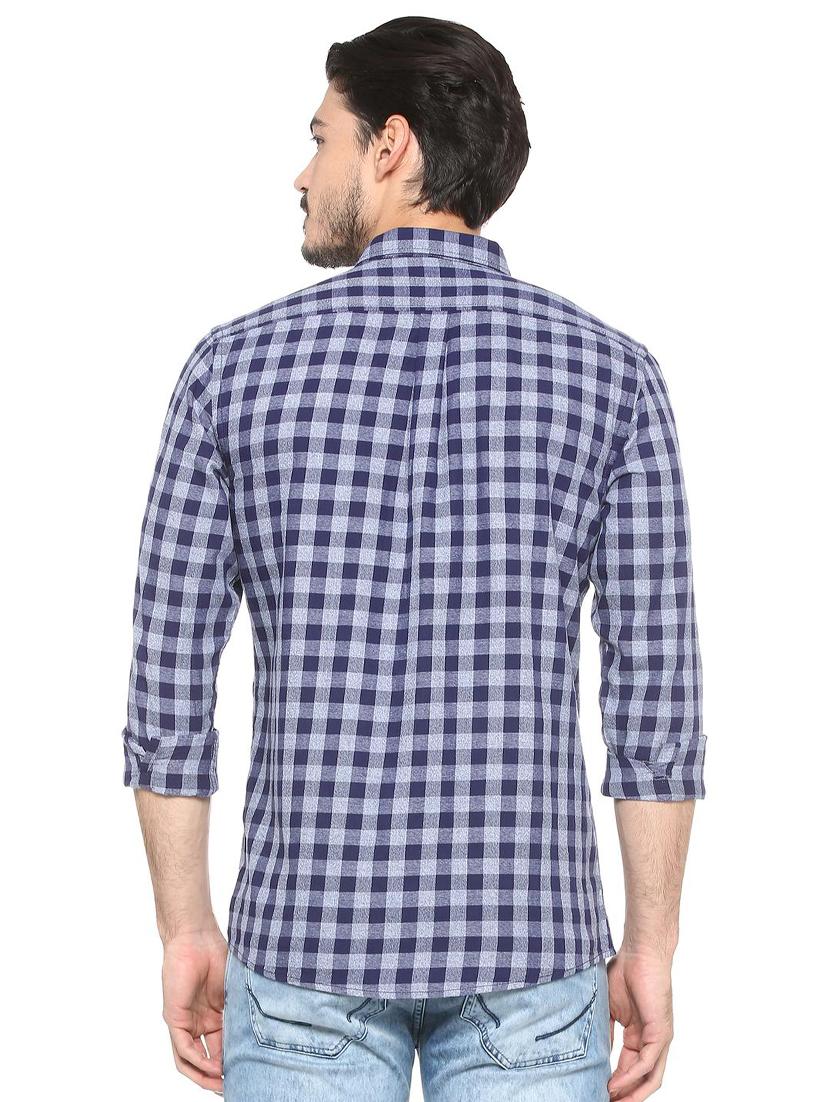 blue cotton casual shirt - 15493491 - Zoom Image - 2