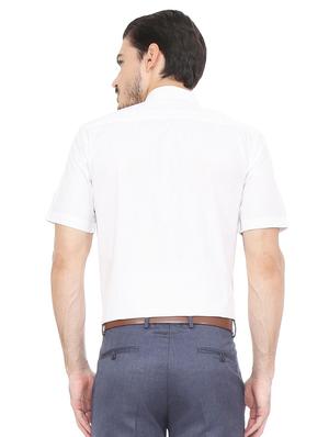 white cotton blend formal shirt - 15493498 - Standard Image - 2