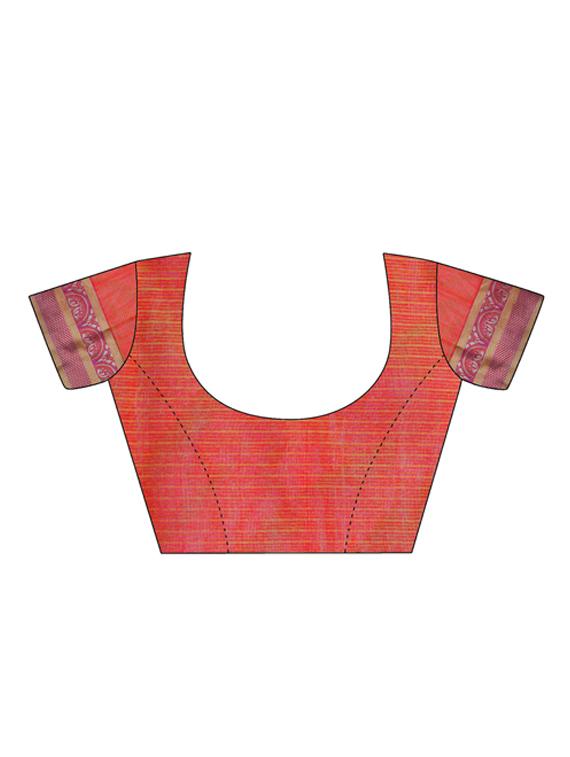 Contrast bordered kota doria saree with blouse - 15493615 - Zoom Image - 2