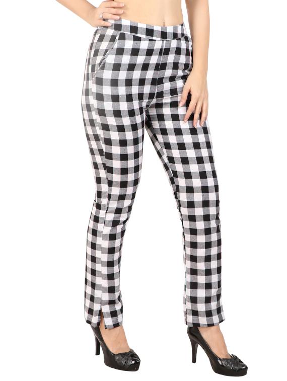 flat front checkered trouser - 15493841 - Zoom Image - 2