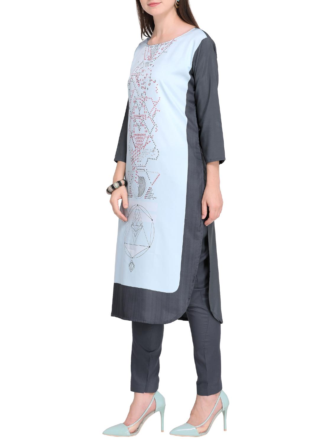 Printed straight kurta - 15493853 - Zoom Image - 2