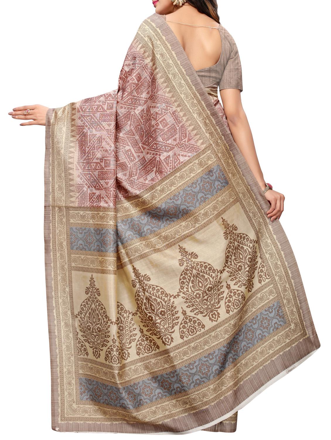 Geometrical printed saree with blouse - 15494216 - Zoom Image - 2
