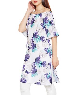 Off shoulder printed kurta - 15494255 - Standard Image - 2