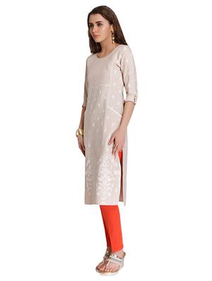 Straight printed kurta with pocket - 15494749 - Standard Image - 2