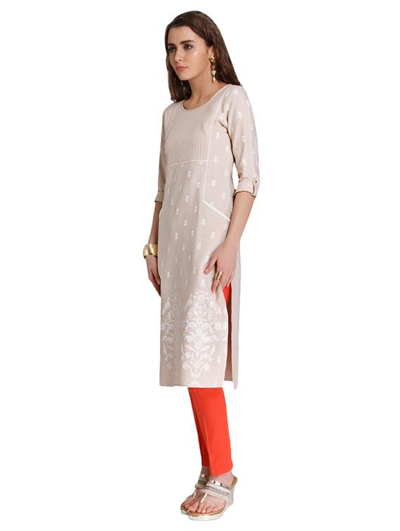 Straight printed kurta with pocket - 15494749 - Zoom Image - 2