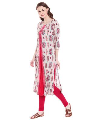 Straight panel print kurta - 15494755 - Standard Image - 2