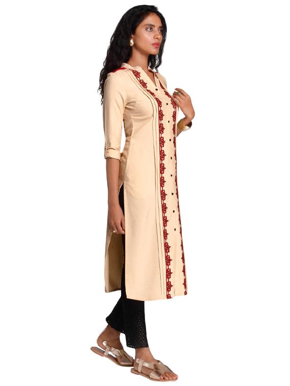 Straight pintucks kurta - 15494756 - Zoom Image - 2