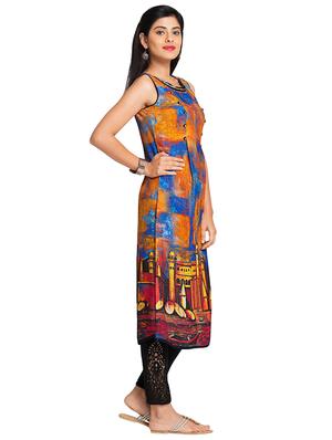 Straight digital print kurta - 15494764 - Standard Image - 2