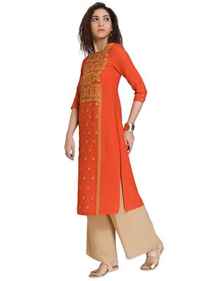 Embroidered straight kurta - 15494767 - Standard Image - 2