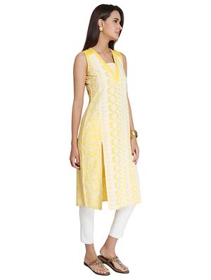 Embroidered double slit straight kurta - 15494768 - Standard Image - 2