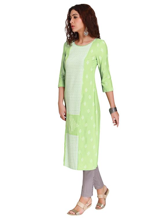 Straight printed kurta - 15494778 - Zoom Image - 2