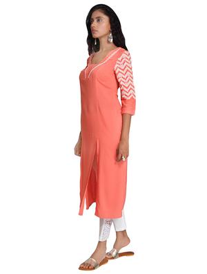 Straight double slit kurta - 15494784 - Standard Image - 2