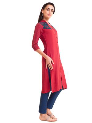 Embroidered straight kurta - 15494785 - Standard Image - 2